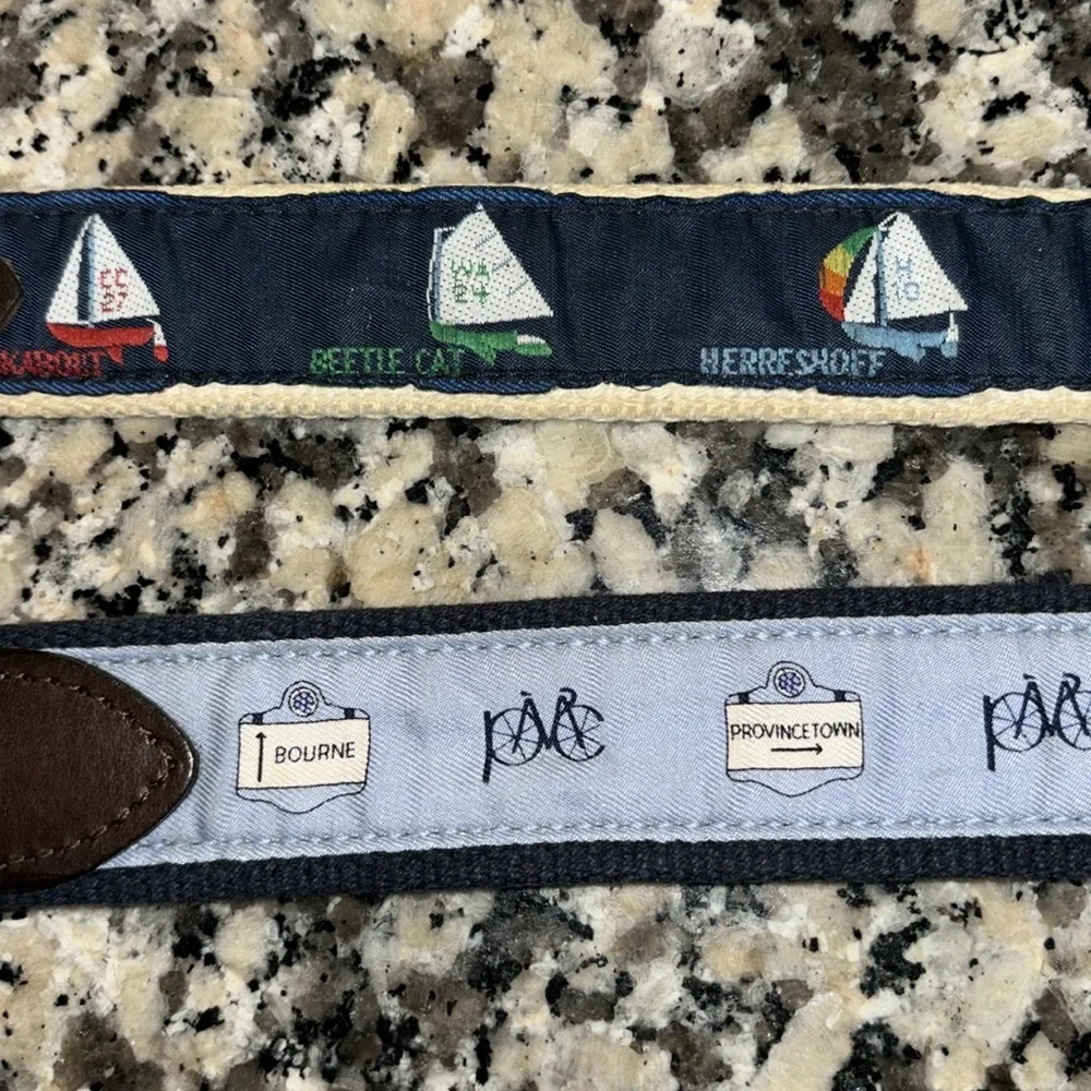 2 Nautical Belt Bundle - 1 Vinyard Cape Cod Names 1 Nautical boat Names Preppy